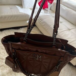 Steve Madden Quilted Brown Tote Bag